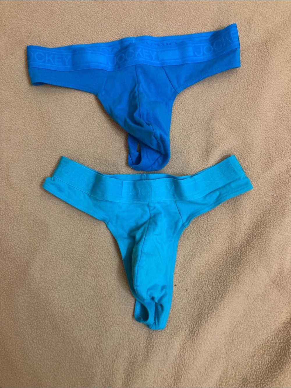 NWT Two (2) Pack Bundle Jockey Cotton Stretch Men’s Medium Blue Thongs
